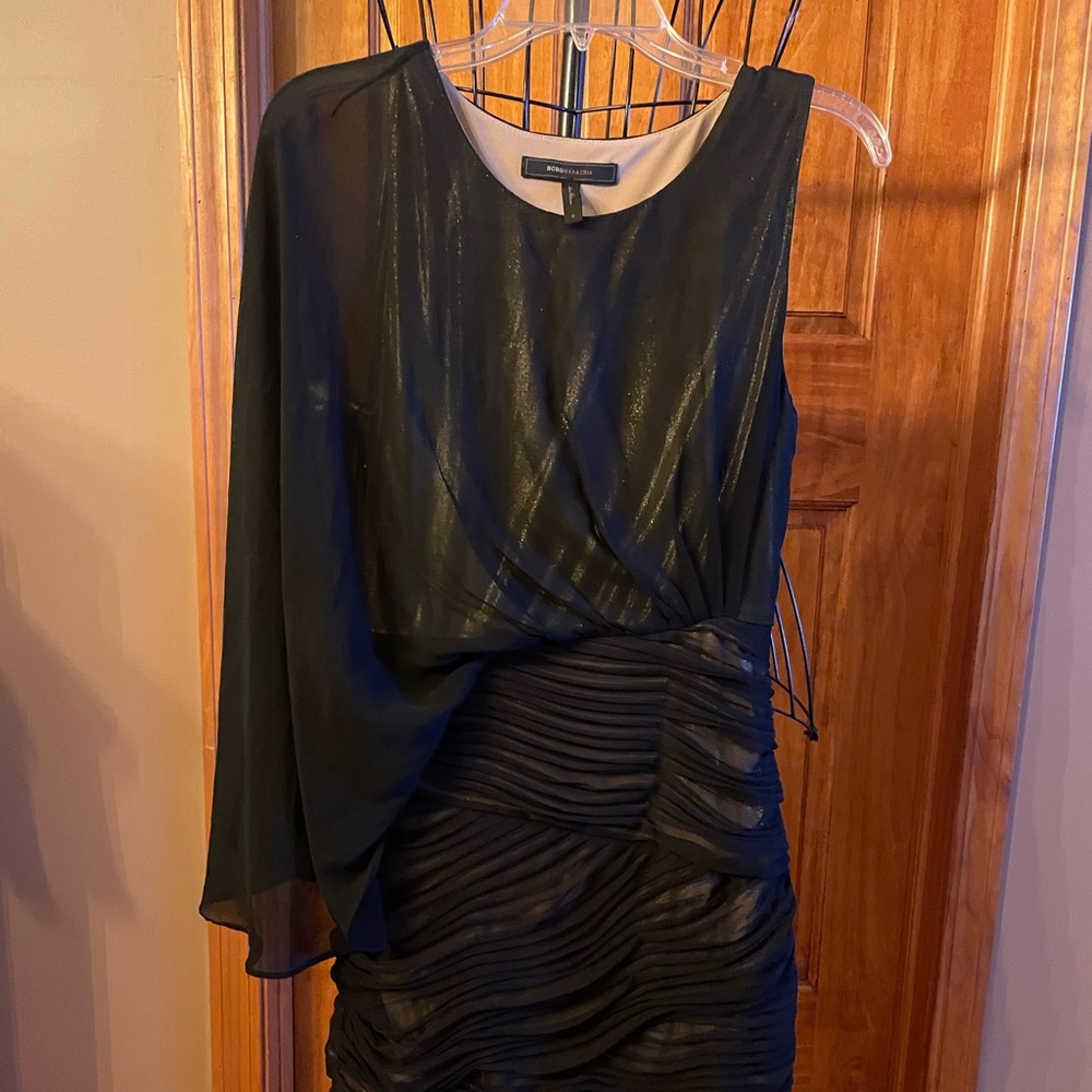 BCBGMaxAzria Black One-Shoulder Mini Dress